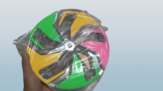 Acc. Wheel Cap Plastic Rainbow (Set-3) with Clump 400X8 3W Bajaj RE-4St N/M