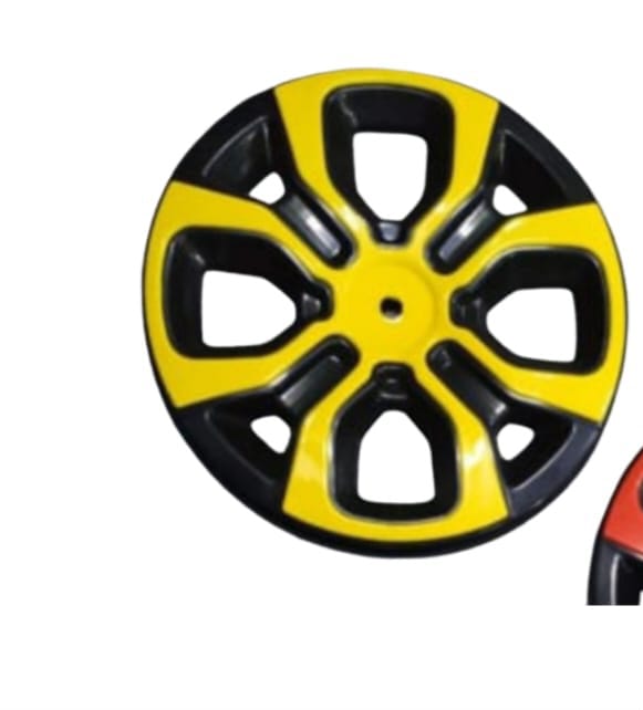 Acc. Wheel Cap Plastic Yellow (Set-3) with Clump 400X8 3W Bajaj RE-4St N/M